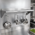 Thumbnail image #3 for BK Resources Premium Wall-Mount Overshelf with Pot Rack, 30 in. W x 12 in. D, T-304 Stainless Steel