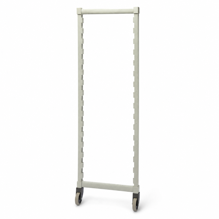 Product image #3 for Cambro Camshelving Premium Series Mobile Post Kit with Rigid Locking Casters, 24" x 75-1/4", Speckled Gray