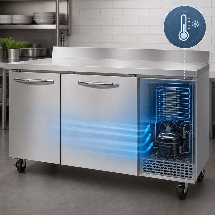Product image #3 for Continental Refrigerator FA60SNBS 60" Shallow Depth Worktop Freezer with Solid Doors
