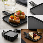 Thumbnail image #3 for American Metalcraft MSP61 Black Melamine Rectangular Serving Peel with Handle, 6-7/8 x 5-1/2 Inches Case of 48