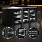 Thumbnail image #3 for Serv-Ware BB4-24G-HC 73-Inch 3-Door Glass Door Back Bar Cooler with Stainless Steel Top