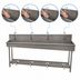 Thumbnail image #3 for Advance Tabco 96-Inch Four-Station Floor-Mounted Hand Wash Sink with Toe-Push Valves and Gooseneck Spouts