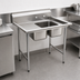 Thumbnail image #3 for Eagle Group 412 Series Two-Compartment 430 Stainless Steel Sink with Left Drainboard