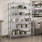 Thumbnail image #3 for Redi-Pak 5-Tier Stationary Wire Shelving Unit, 48W x 18D x 74H, Chrome Finish