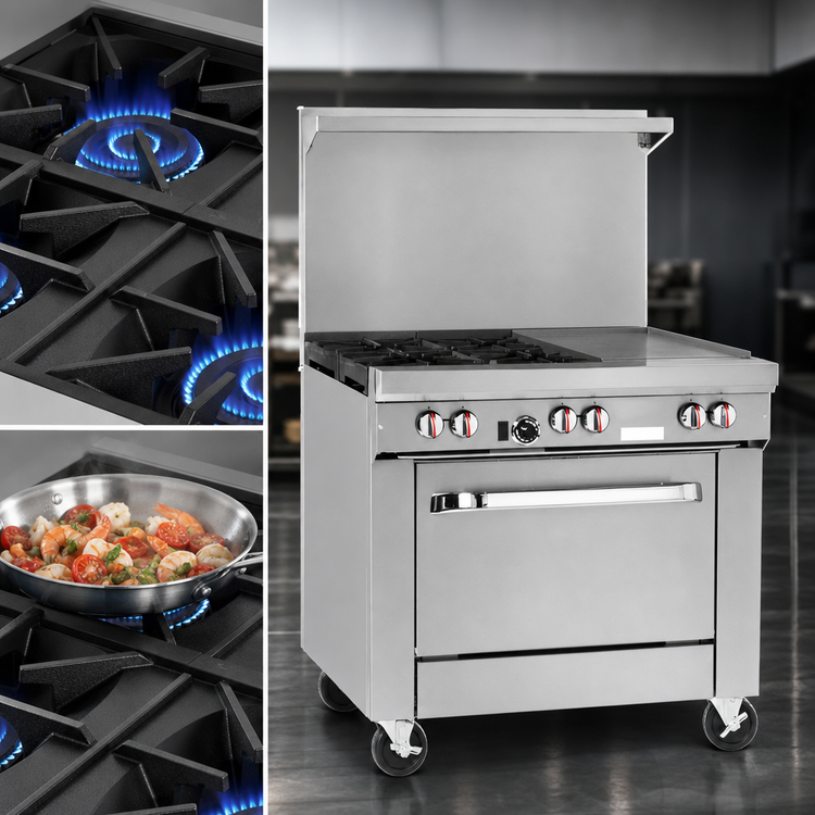 Product image #3 for Southbend S-Series 36-Inch Gas Restaurant Range with 2 Open Burners, 24-Inch Griddle, and Standard Oven