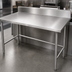 Thumbnail image #3 for Advance Tabco 120-Inch Stainless Steel Work Table with 5-Inch Backsplash and Open Crossrail Base