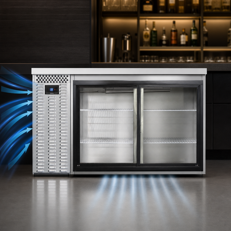 Product image #3 for Continental Refrigerator BB59SNSSSGD 59" Shallow Depth Back Bar Cooler with Sliding Glass Doors