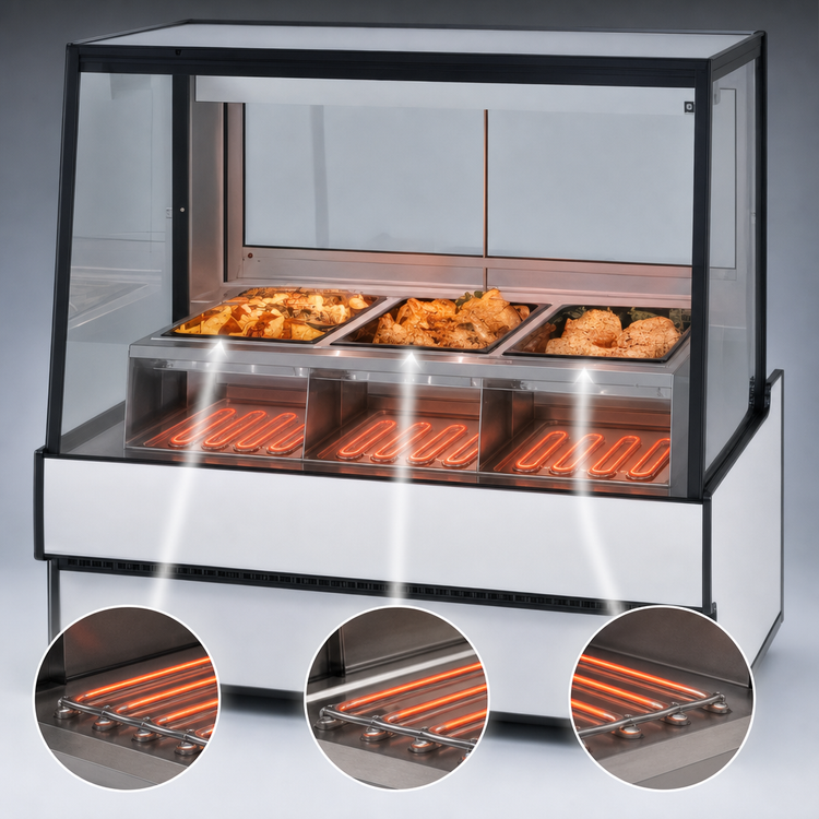 Product image #3 for Federal Industries High Volume Series 59-1/8-Inch 3-Well Heated Deli Display Case