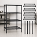Thumbnail image #3 for Quantum Stationary Wire Shelving Starter Kit, 54 in. W x 21 in. D x 63 in. H, Black Epoxy Finish