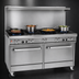 Thumbnail image #3 for Southbend Ultimate 60-Inch Gas Restaurant Range with Open-Burner Top, Standard Oven, Convection Oven, and Backriser Hi-Shelf