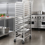 Thumbnail image #3 for Channel Manufacturing SSPR-3E6 Mobile Stainless Steel End-Load Steam Table Pan Rack, 12 x 20, 19-Pan, 3-Inch Spacing
