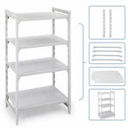 Thumbnail image #4 for Cambro Camshelving® Premium CPU183664S4480 4-Tier Solid Polymer Shelving Unit, Stationary Starter, 18 x 36 x 64 Inches, Speckled Gray