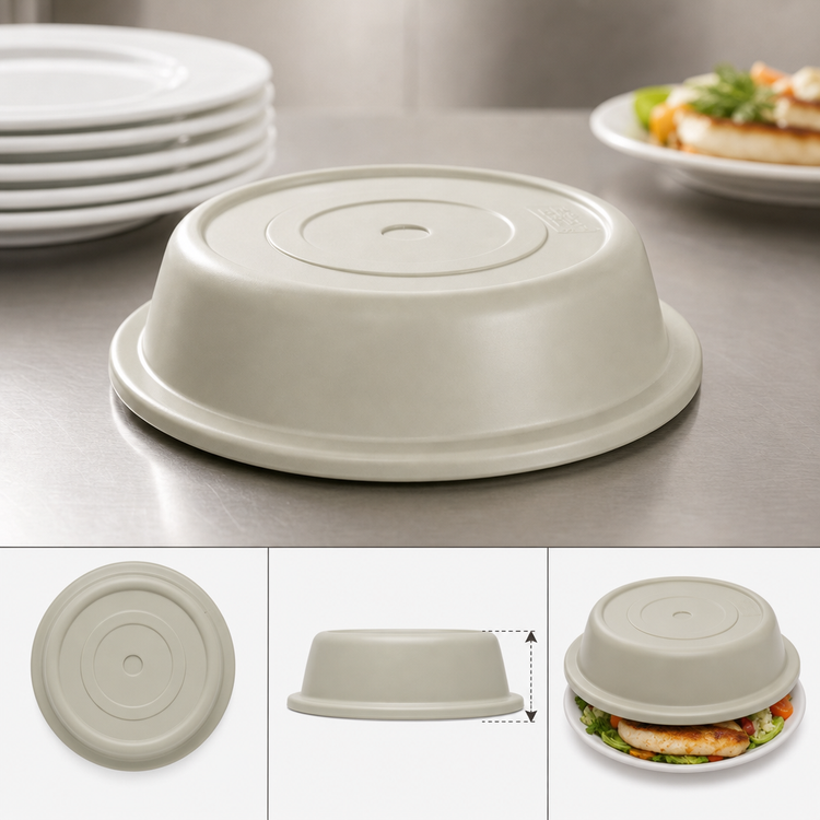 Product image #4 for Cambro Versa Camcover Round Fiberglass Plate Cover, 8-1/4-Inch Inside Diameter, Antique Parchment