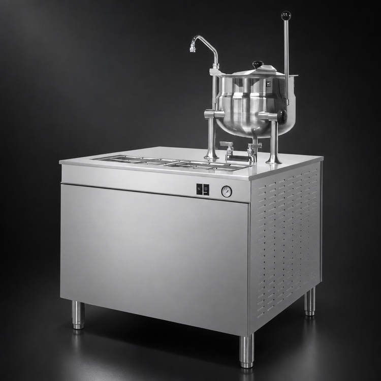Product image #3 for Cleveland Range 24-Inch Direct Steam Kettle on Modular Base with One 6-Gallon Steam-Jacketed Kettle
