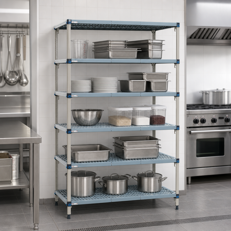 Product image #3 for MetroMax Q 24-Inch x 24-Inch x 74-Inch Five-Shelf Starter Shelving Unit with Polymer Posts