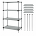 Thumbnail image #3 for Quantum 54-Inch W x 18-Inch D x 74-Inch H Solid Stainless Steel Shelving Starter Kit with 4 Shelves
