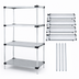 Thumbnail image #3 for Quantum Solid Shelving Starter Kit with 4 Solid Shelves, Stationary Commercial Storage Rack, 54 Inch Wide x 12 Inch Deep x 86 Inch High