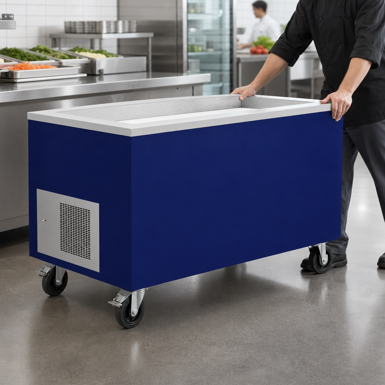 Product image #3 for Randell Mobile Self-Contained Refrigerated Cold Food Table, 60-Inch x 30-Inch, 4-Pan Capacity