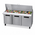 Thumbnail image #3 for Hoshizaki Steelheart SR72B-18M 72-Inch Three-Section Mega Top Reach-In Refrigerator Prep Table with 18-Pan Top Rail