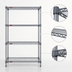 Thumbnail image #3 for Eagle Valu-Master 4-Tier Wire Shelving Starter Unit, 48 x 21 x 63 Inches, Pewter Gray Epoxy