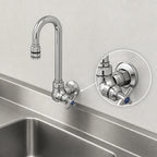 Thumbnail image #3 for T&S Brass B-0210-132X-WS Single Pantry Wall-Mount Faucet, Swivel Gooseneck, 4-Arm Handle, 1.5 GPM, Low-Lead