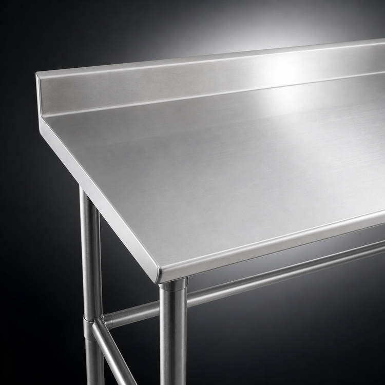 Product image #3 for Eagle Deluxe Series 60-Inch x 36-Inch Stainless Steel Work Table with Backsplash and Galvanized Tubular Base