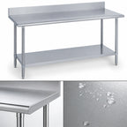 Thumbnail image #3 for Duke Manufacturing 316-2472-5R 72 x 24-Inch Stainless Steel Work Table, 16-Gauge, 5-Inch Riser, Galvanized Undershelf