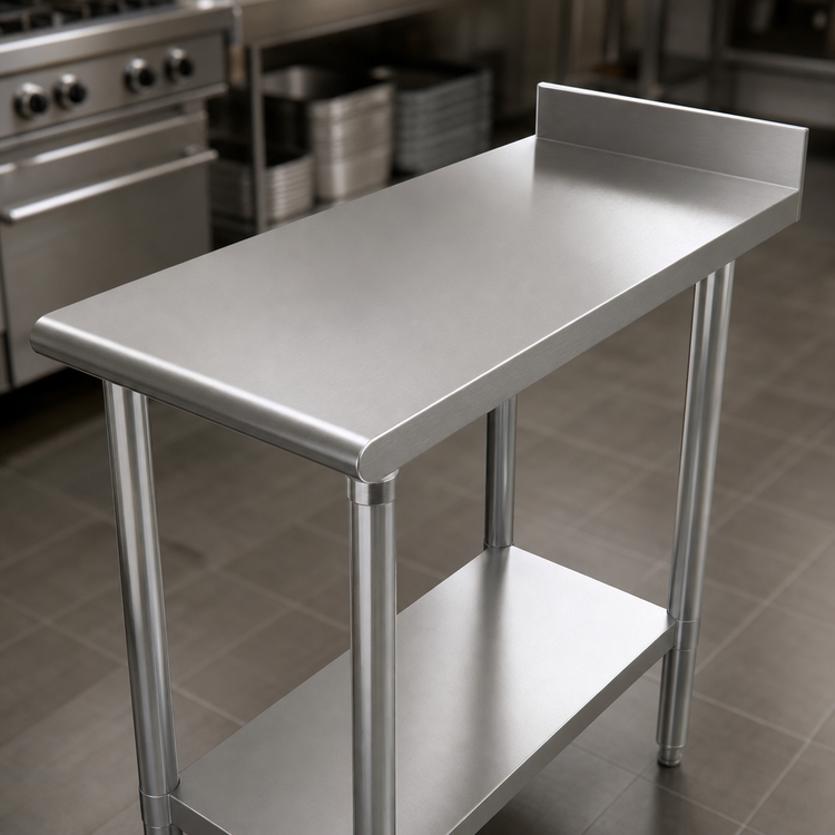 Product image #3 for Serv-Ware 18-Inch Wide Equipment Filler Work Table with 1-1/2-Inch Rear Up-Turn