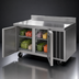 Thumbnail image #3 for Delfield 72-Inch Two-Section Worktop Refrigerator with 4-Inch Backsplash, 2 Doors, Side-Mounted Self-Contained Refrigeration