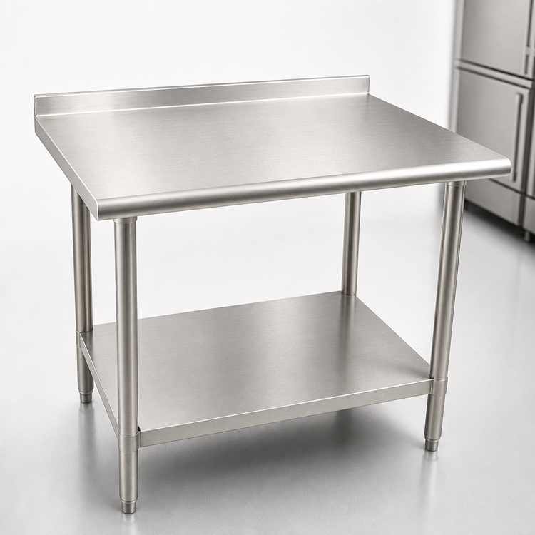 Product image #3 for BlendPort FL Series 60-Inch x 30-Inch Stainless Steel Work Table with Undershelf and 1-1/2-Inch Rear Upturn