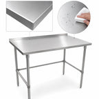 Thumbnail image #3 for John Boos Stallion ST6R1.5-3072SBW 72 x 30-Inch Open Base Stainless Steel Work Table, 16-Gauge Top, 1-1/2-Inch Rear Up-Turn