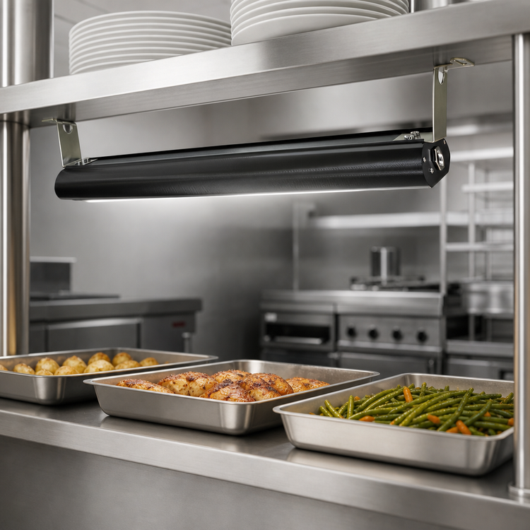 Product image #3 for Vollrath 72-Inch Low Profile Unlighted Strip Heat Lamp, Black Powder Coat, 208V