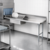 Thumbnail image #3 for Eagle Group Straight Soiled Dish Table with Pre-Rinse Sink, 60 x 30 x 43.5 Inches, Right-to-Left Operation, 16-Gauge 430 Stainless Steel Top