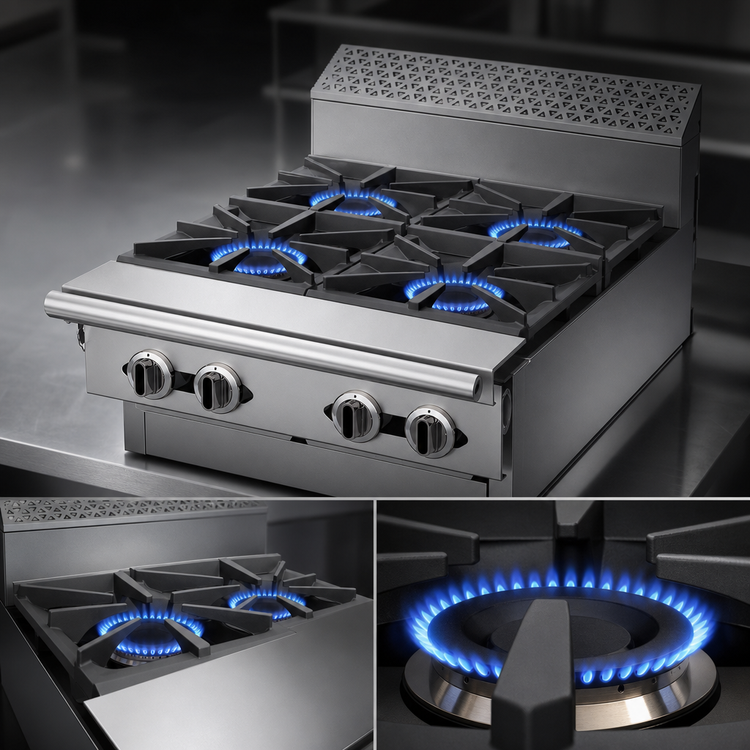 Product image #3 for Garland Cuisine Series Heavy Duty 24-Inch Gas Add-A-Unit Range, Modular Top, 4 Open Burners