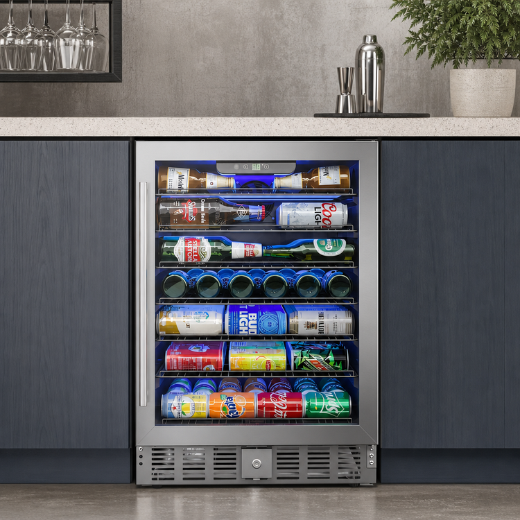 Product image #3 for KoolMore 5.1 Cu. Ft. Built-In Undercounter Glass Door Beverage Refrigerator