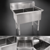 Thumbnail image #3 for John Boos B Series 2-Compartment 16 Gauge Stainless Steel Sink with 10-Inch Backsplash, 41-1/8 Inch Wide