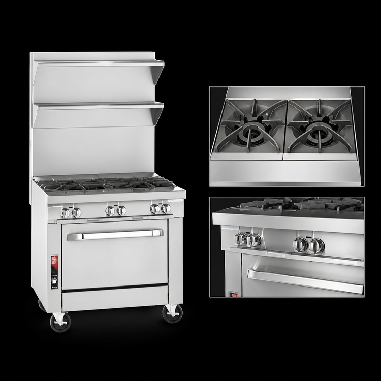 Product image #3 for Southbend Platinum 32-Inch Gas Heavy Duty Range with Two 16-Inch Uniform Hot Tops and Convection Oven