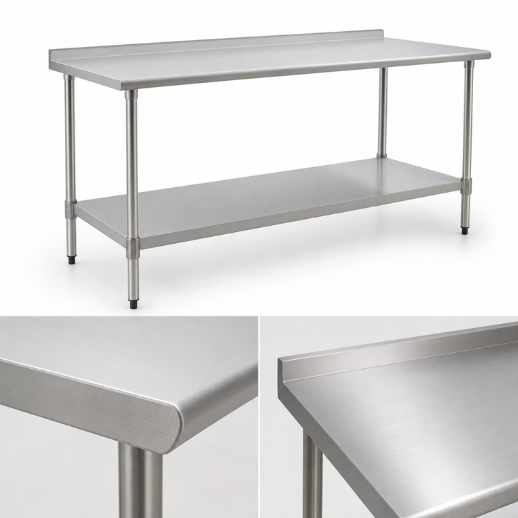 Product image #3 for Eagle Group BlendPort Deluxe Series 60 Inch x 24 Inch Stainless Steel Work Table with Adjustable Undershelf