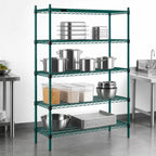 Thumbnail image #3 for Eagle Group Valu-Gard F2QA2-74-1872VG Stationary 4-Tier Wire Shelving Starter Unit, 72 x 18 x 74 in, Green Epoxy