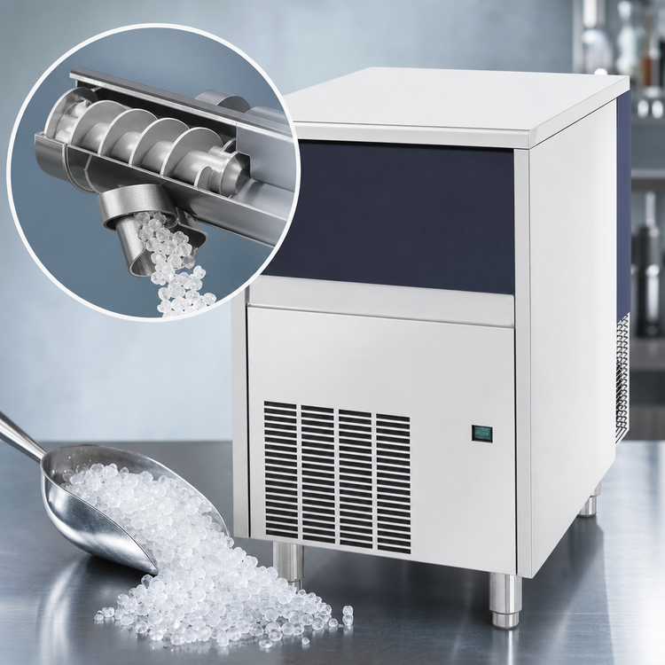 Product image #3 for Brema Automatic Pebble Ice Maker with 44 lb Storage Bin, 216 lb/24 Hr Production, Air-Cooled Floor Model