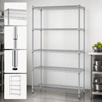 Thumbnail image #3 for Quantum WR86-1842S-5 5-Shelf Stainless Steel Wire Shelving Starter Unit, 42"W x 18"D x 86"H