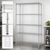 Thumbnail image #3 for Quantum 42 Inch x 18 Inch x 86 Inch 5-Shelf Stainless Steel Wire Shelving Starter Kit