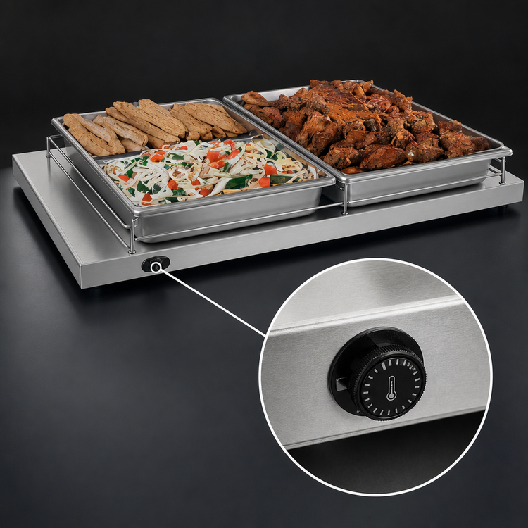 Product image #3 for Hatco Glo-Ray 24-Inch W x 9-3/4-Inch D Free-Standing Heated Shelf with Adjustable Thermostat and Stainless Steel Top