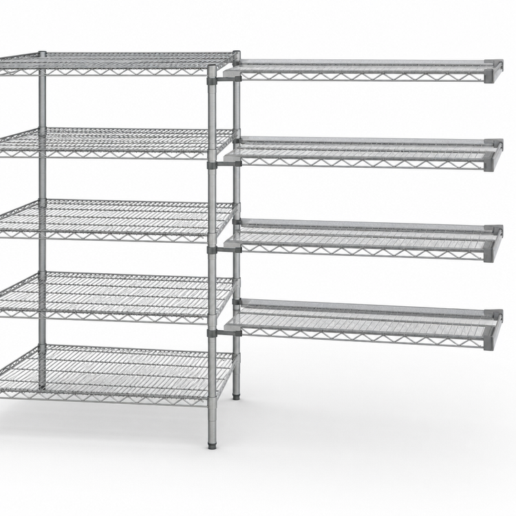 Product image #3 for Eagle Group Valu-Master 5-Tier Add-On Wire Shelving Unit, 48 x 18 x 74 Inches, Pewter Gray Epoxy
