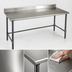 Thumbnail image #3 for BlendPort Deluxe Series 60-Inch x 24-Inch Stainless Steel Work Table with 4-1/2-Inch Backsplash