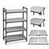 Thumbnail image #3 for Cambro Camshelving Basics Plus 4-Shelf Solid & Vented Shelf Kit, 24 x 36 Inch, Brushed Graphite