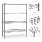 Thumbnail image #3 for Eagle Redi-Pak 5-Tier Wire Shelving Unit, 48W x 18D x 63H, Zinc Finish