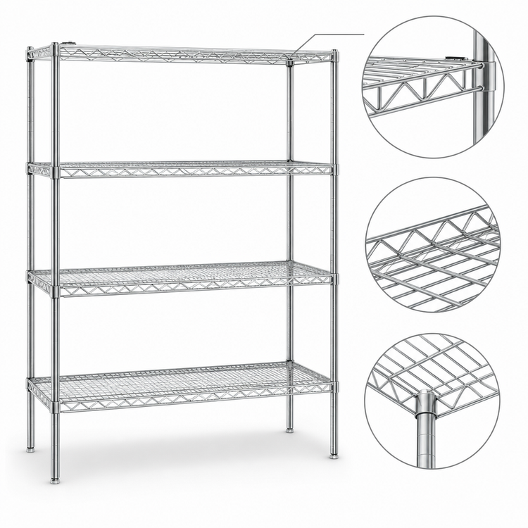 Product image #3 for Eagle Redi-Pak 5-Tier Wire Shelving Unit, 48W x 18D x 63H, Zinc Finish