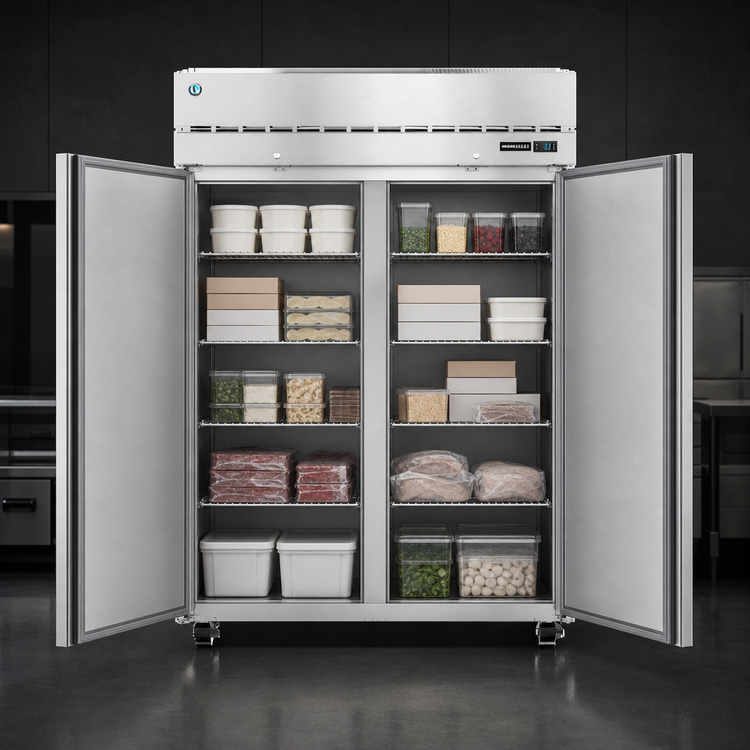 Product image #3 for Hoshizaki Steelheart F2A-FSN 52-Inch Two-Section Reach-In Freezer, 47.11 Cu. Ft., Top-Mounted Self-Contained, Solid Doors