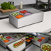 Thumbnail image #3 for Countertop Refrigerated Prep Rail Salad Bar Station, 15-Inch Wide, 4 x 1/6 Pan Capacity, Stainless Steel